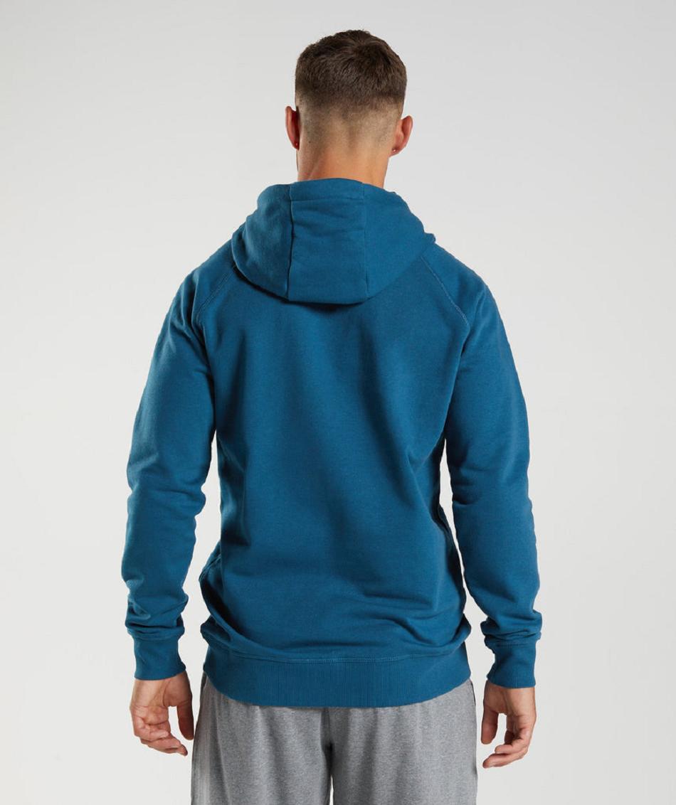 Sudadera Con Capucha Gymshark Crest Hombre Azules | MX_3489LIS