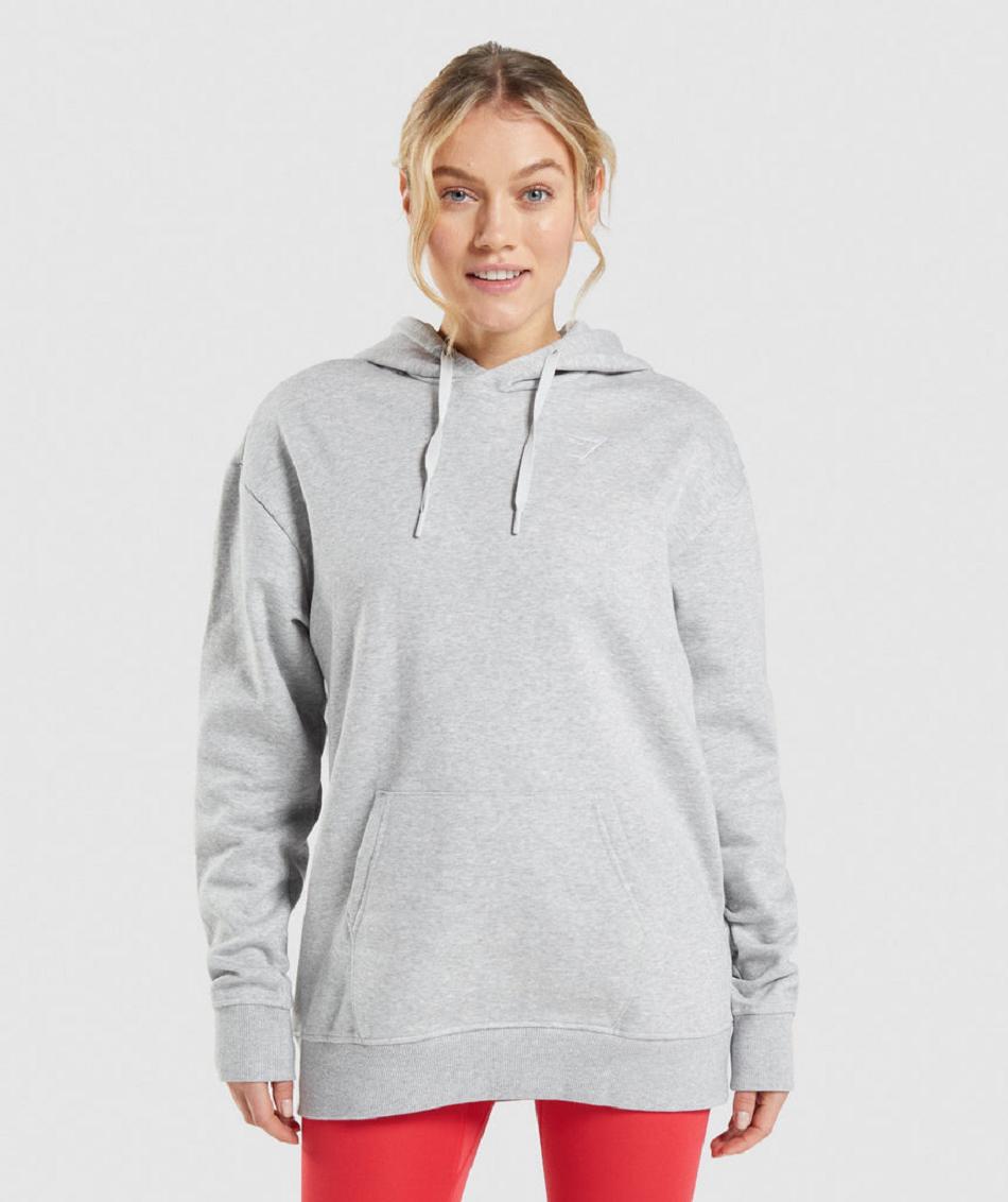 Sudadera Con Capucha Gymshark Entrenamiento Oversized Mujer Grises Claro | MX_4300VRW