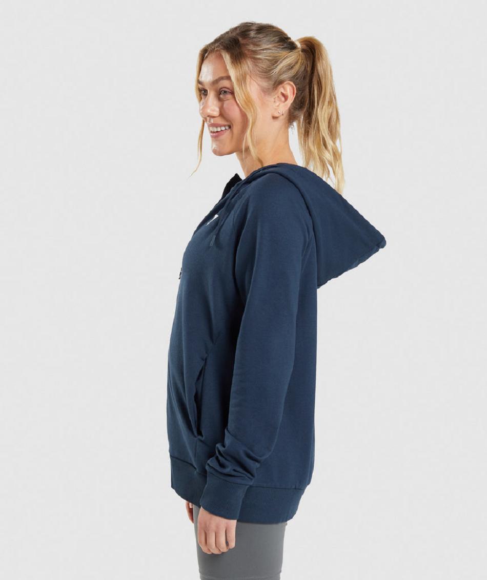 Sudadera Con Capucha Gymshark Entrenamiento Zip Mujer Azul Marino | MX_4301BEX