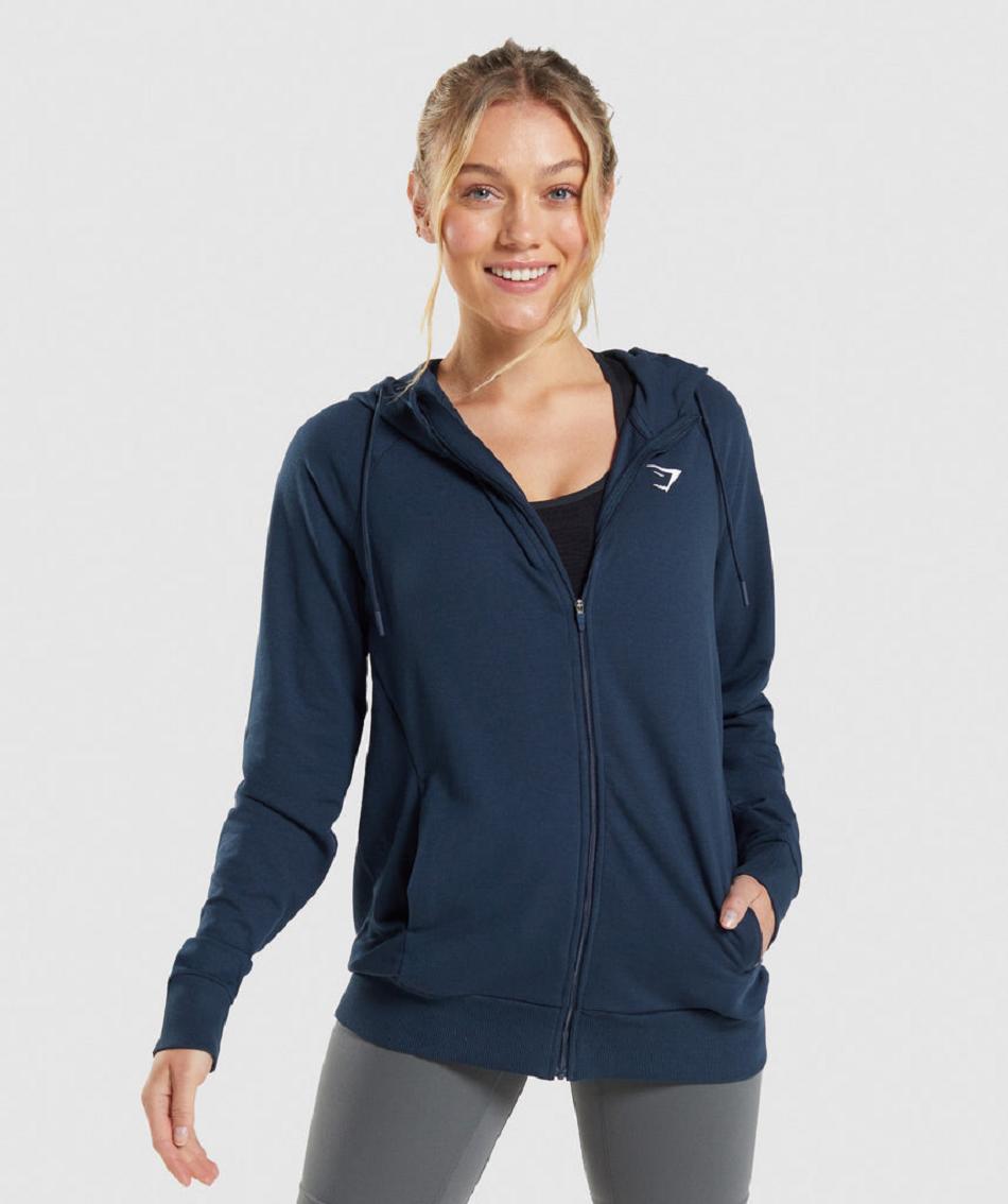 Sudadera Con Capucha Gymshark Entrenamiento Zip Mujer Azul Marino | MX_4301BEX