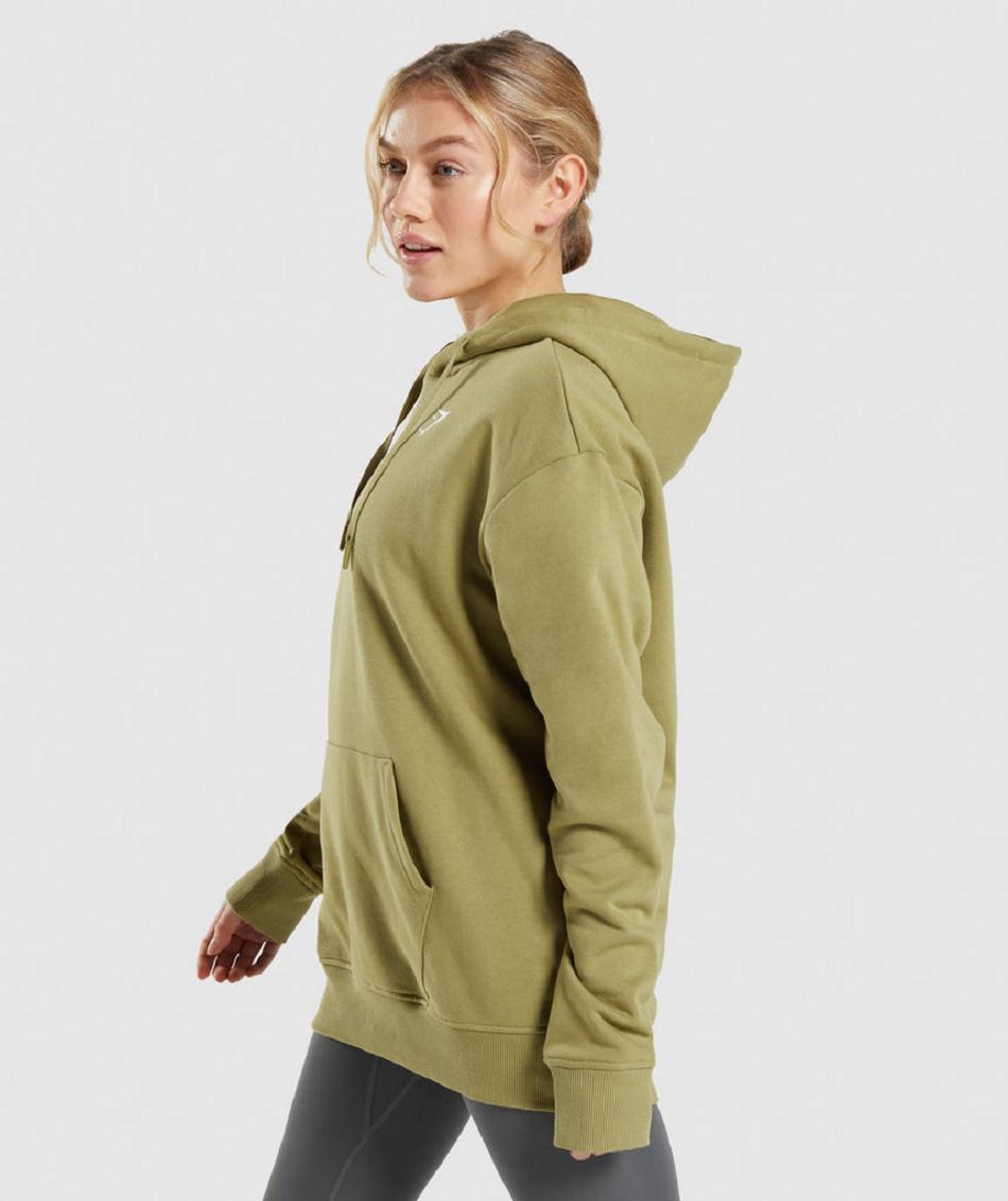 Sudadera Con Capucha Gymshark Entrenamiento Oversized Mujer Verdes | MX_4302NWY