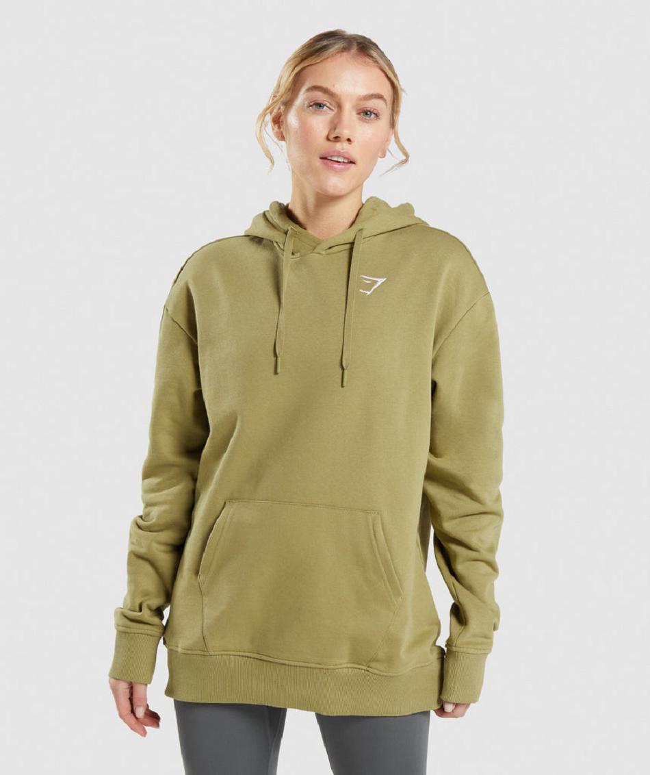 Sudadera Con Capucha Gymshark Entrenamiento Oversized Mujer Verdes | MX_4302NWY