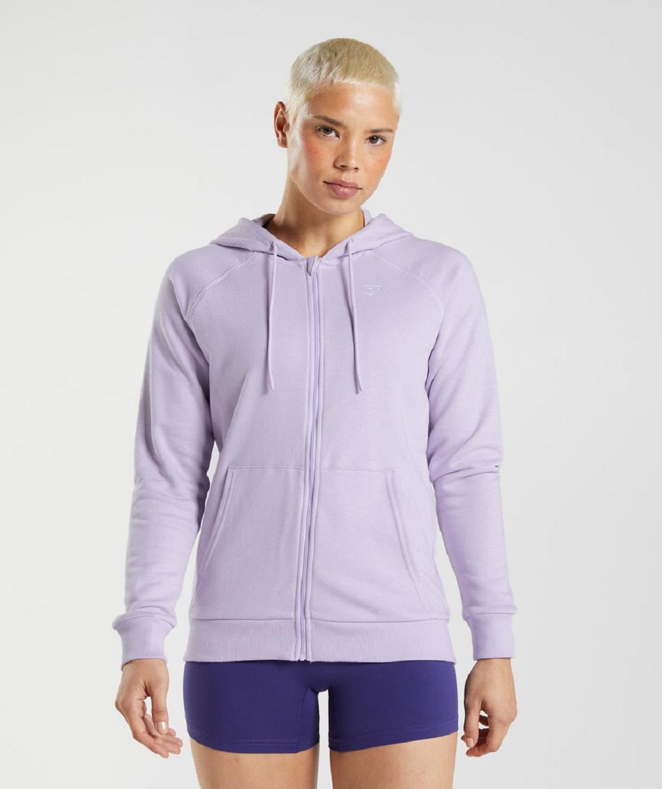 Sudadera Con Capucha Gymshark Entrenamiento Zip Mujer Morados | MX_4320KOR