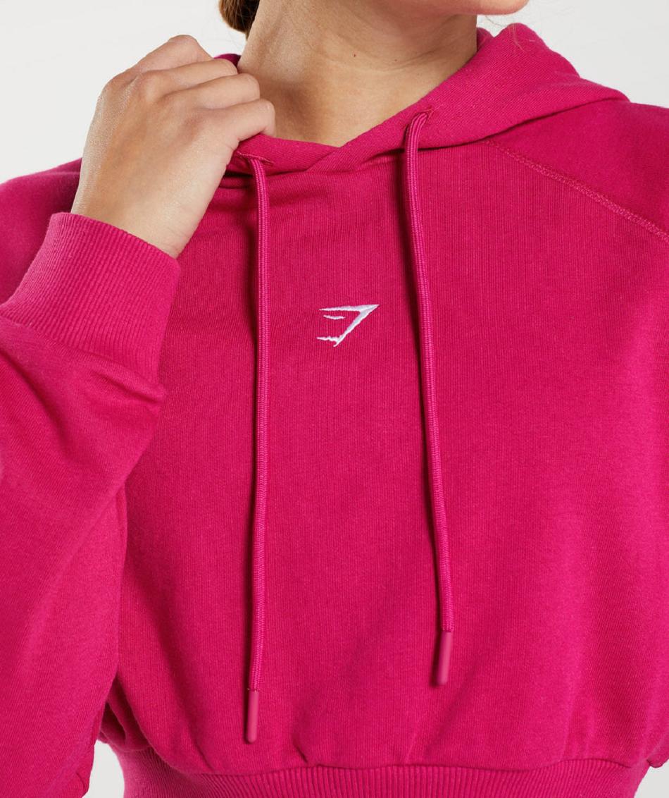 Sudadera Con Capucha Gymshark Entrenamiento Cropped Mujer Rosas | MX_4321LIS