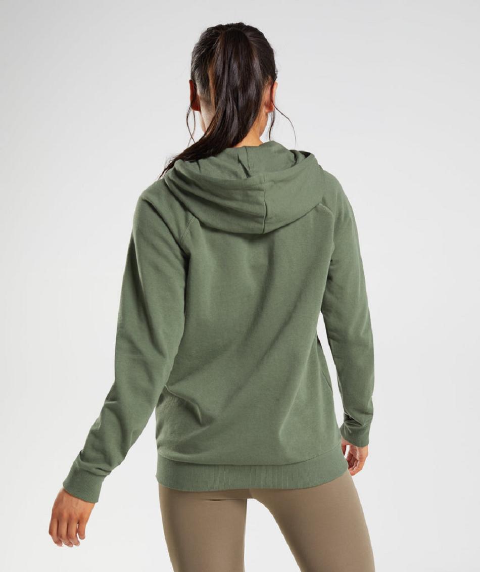 Sudadera Con Capucha Gymshark Entrenamiento Zip Mujer Verde Oliva | MX_4322ZUT