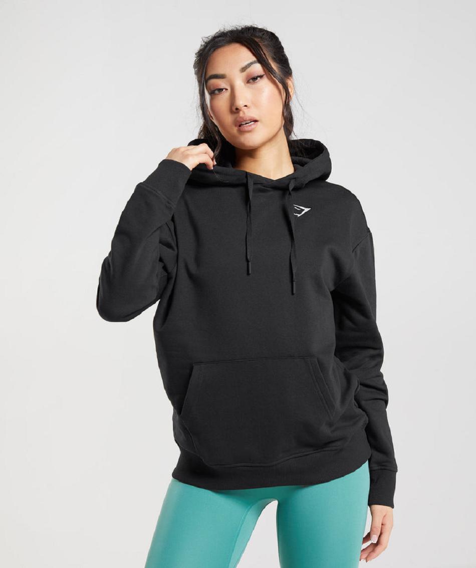 Sudadera Con Capucha Gymshark Entrenamiento Oversized Mujer Negros | MX_4327NWY