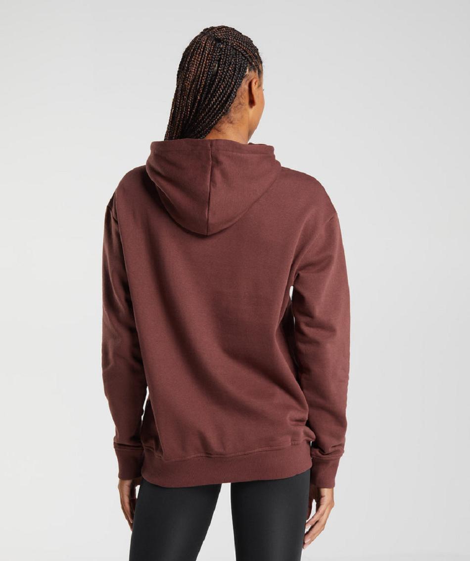 Sudadera Con Capucha Gymshark Entrenamiento Boyfriend Mujer Rosas Marrom | MX_4328MQZ