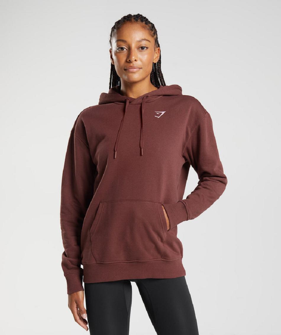 Sudadera Con Capucha Gymshark Entrenamiento Boyfriend Mujer Rosas Marrom | MX_4328MQZ