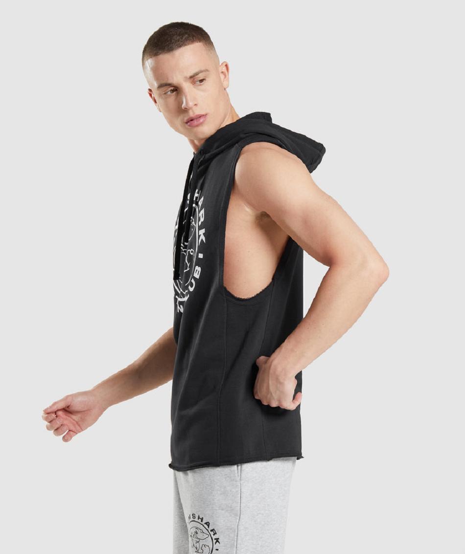 Sudadera Con Capucha Gymshark Legacy Drop Arm Hombre Negros | MX_3447EBC