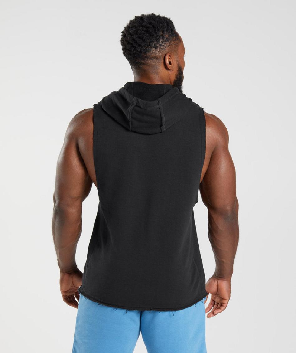 Sudadera Con Capucha Gymshark Legacy Drop Arm Hombre Negros | MX_3448RVD