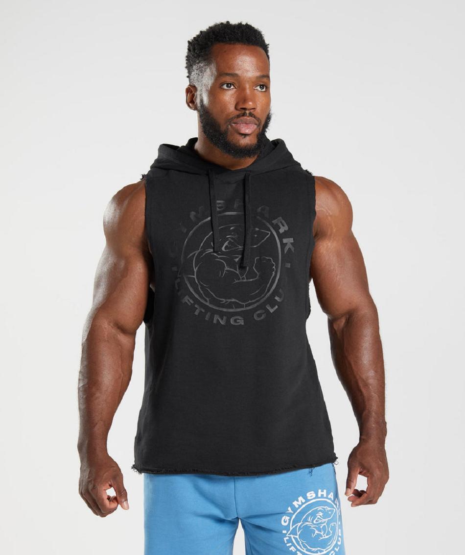 Sudadera Con Capucha Gymshark Legacy Drop Arm Hombre Negros | MX_3448RVD