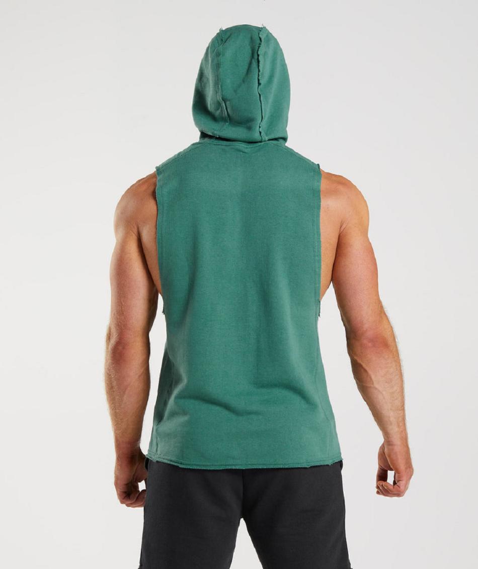 Sudadera Con Capucha Gymshark Legacy Drop Arm Hombre Verdes | MX_3450YXF