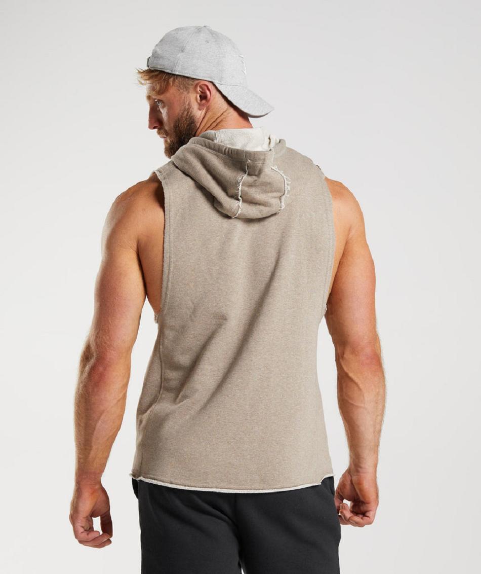 Sudadera Con Capucha Gymshark Legacy Drop Arm Hombre Grises | MX_3451UZG