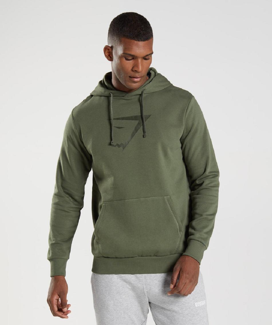 Sudadera Con Capucha Gymshark Sharkhead Infill Hombre Verde Oliva | MX_3480JPQ