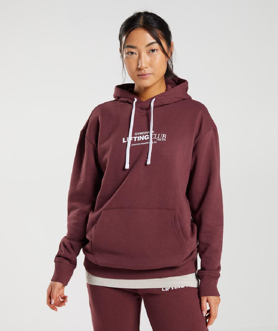 Sudadera Con Capucha Gymshark Social Club Oversized Mujer Rosas Marrom | MX_4333TCE