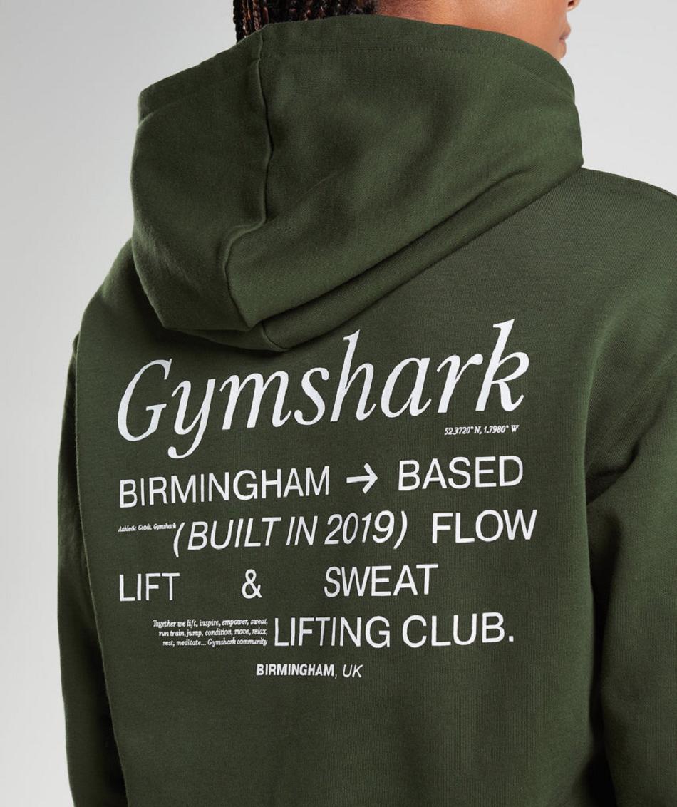 Sudadera Con Capucha Gymshark Social Club Oversized Mujer Verde Oliva | MX_4334YXF