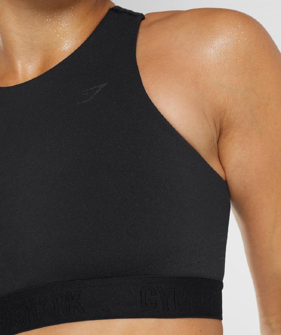 Sujetadores Deportivos Gymshark 315 Performance High Neck Mujer Negros Grises Oscuro | MX_4064CTV