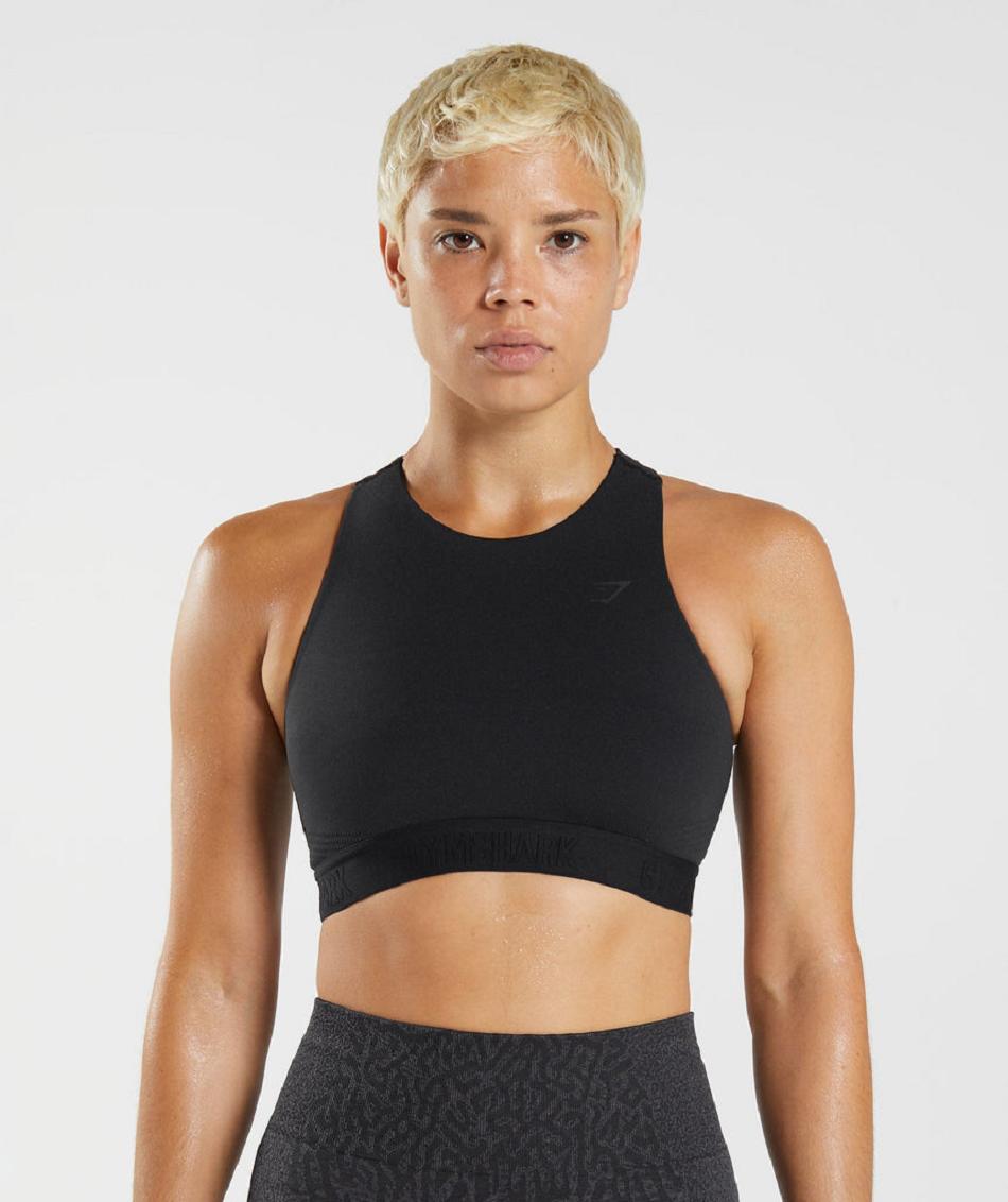 Sujetadores Deportivos Gymshark 315 Performance High Neck Mujer Negros Grises Oscuro | MX_4064CTV