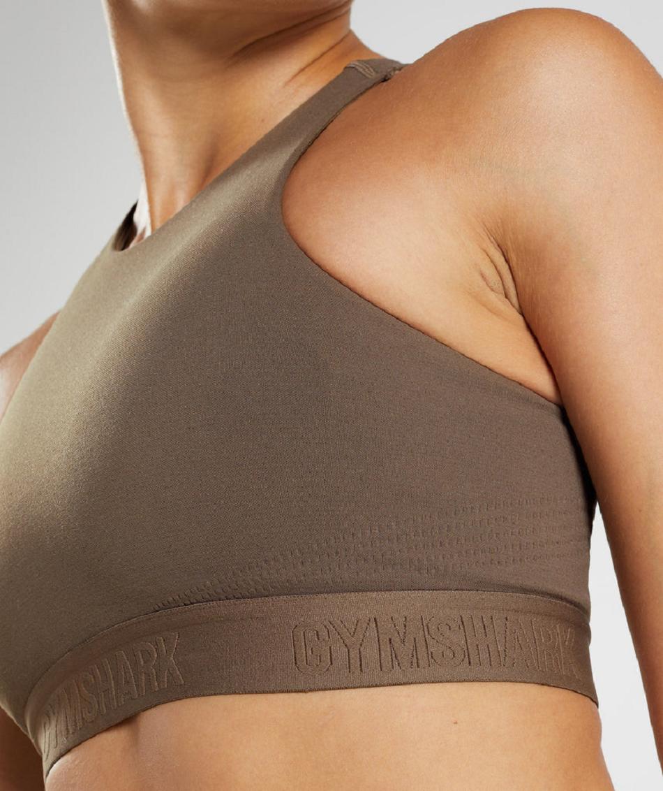 Sujetadores Deportivos Gymshark 315 Performance High Neck Mujer Marrom Marrom | MX_4066BEX