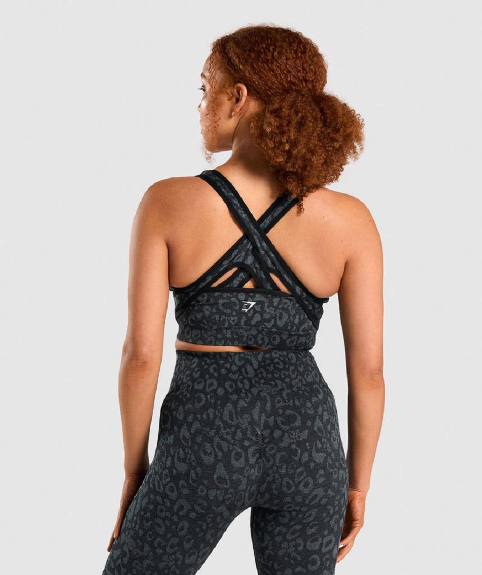 Sujetadores Deportivos Gymshark Adapt Animal Seamless Mujer Negros | MX_4052JPQ