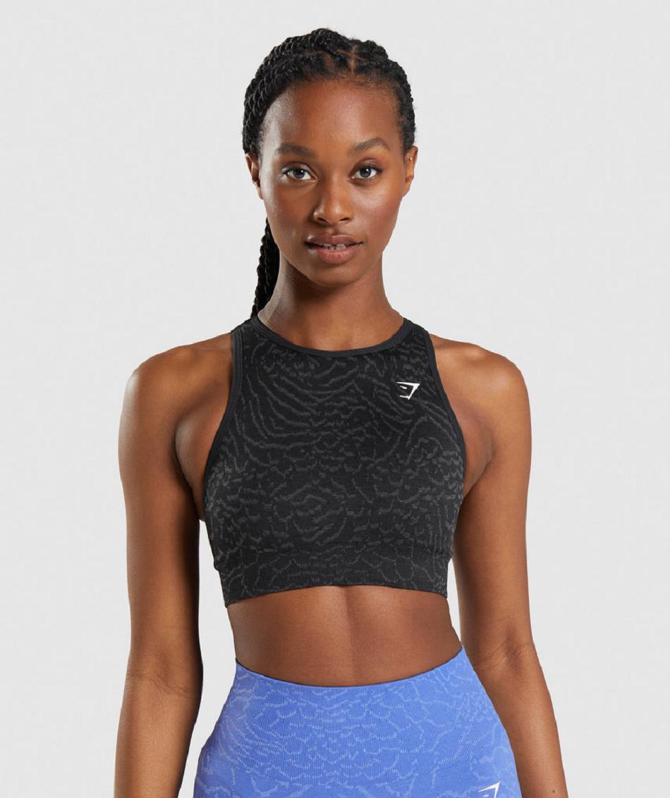 Sujetadores Deportivos Gymshark Adapt Animal Seamless Mujer Negros | MX_4113LIS