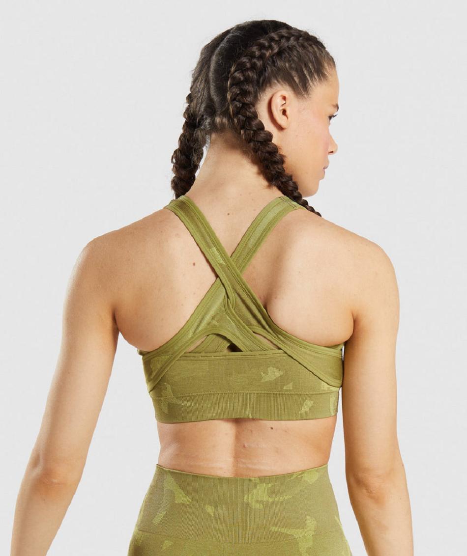 Sujetadores Deportivos Gymshark Adapt Camo Seamless Mujer Verdes | MX_4083FDN