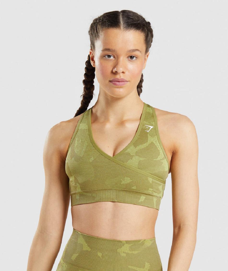 Sujetadores Deportivos Gymshark Adapt Camo Seamless Mujer Verdes | MX_4083FDN