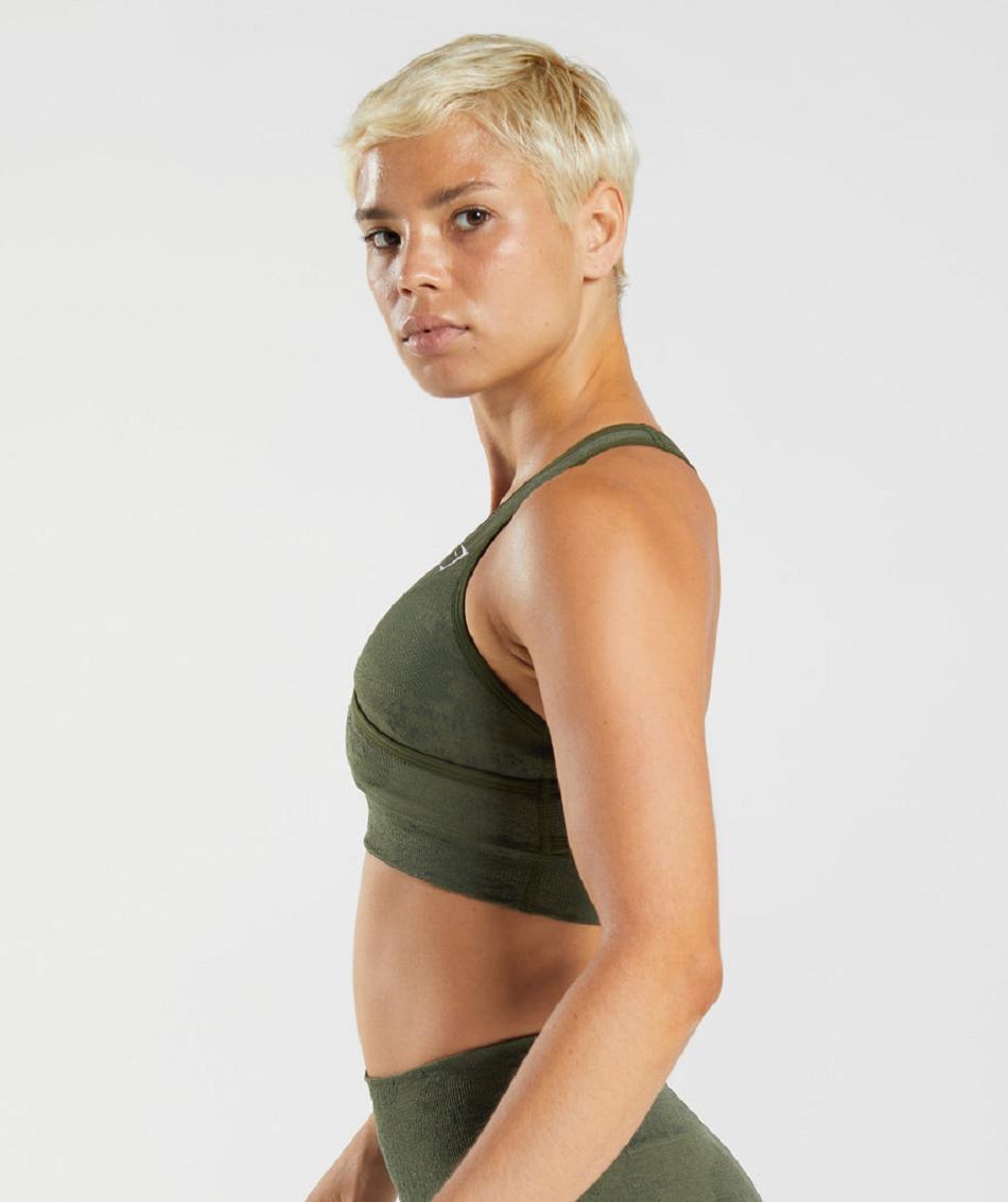 Sujetadores Deportivos Gymshark Adapt Camo Seamless Mujer Naranjas Verde Oliva Verde Oliva | MX_4094NWY