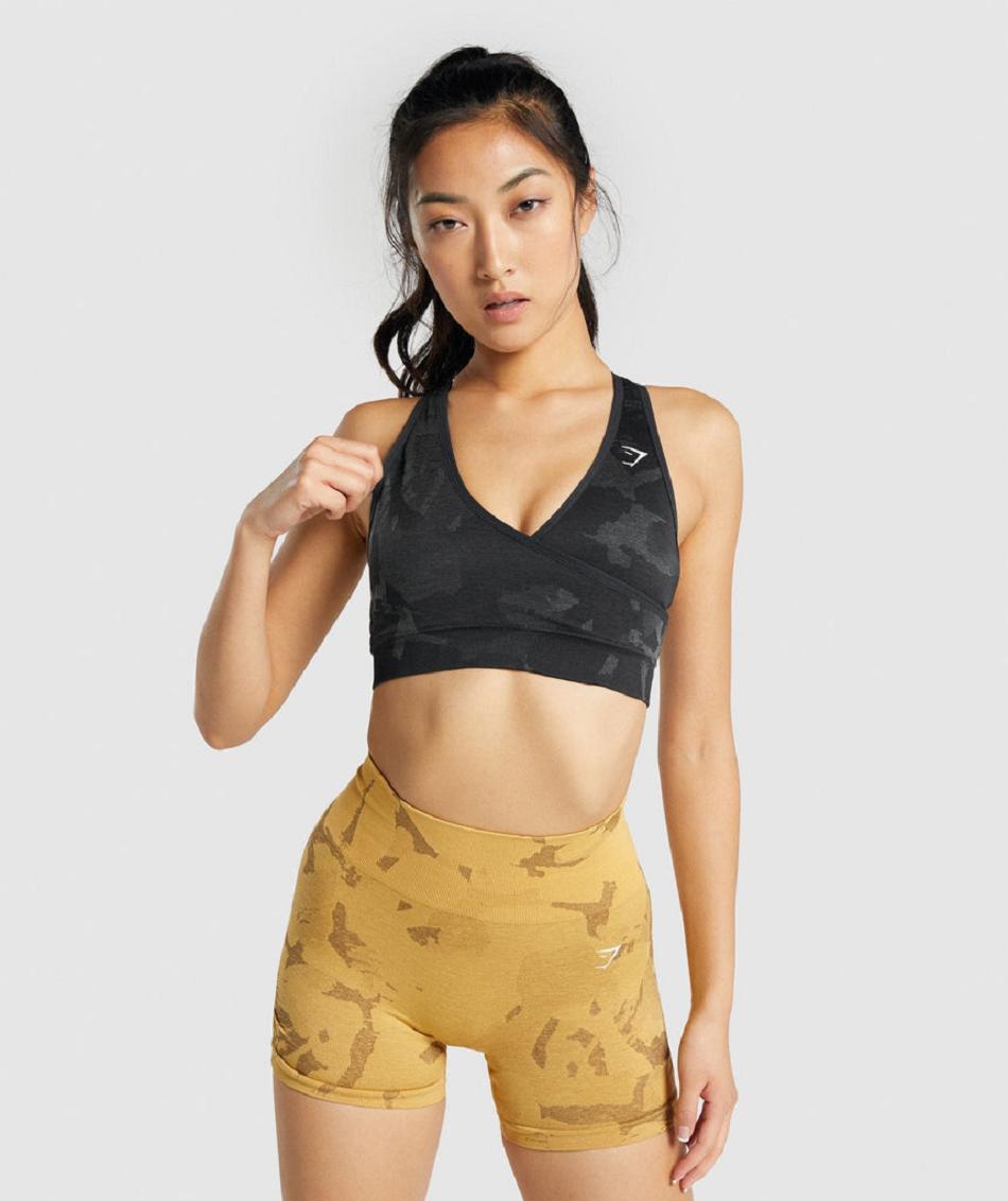 Sujetadores Deportivos Gymshark Adapt Camo Seamless Mujer Negros | MX_4103HAP