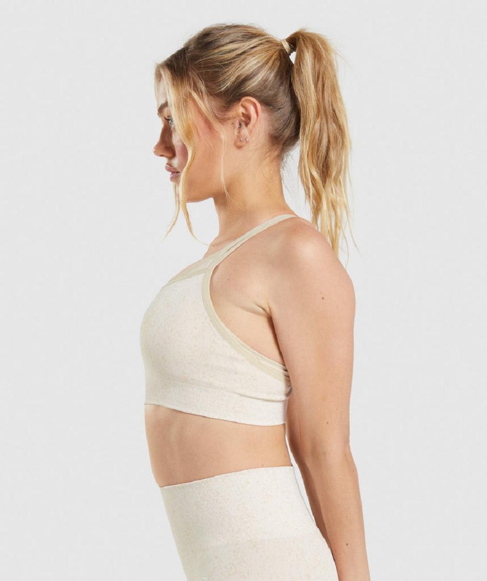 Sujetadores Deportivos Gymshark Adapt Fleck Seamless Mujer Blancos | MX_4134DFM