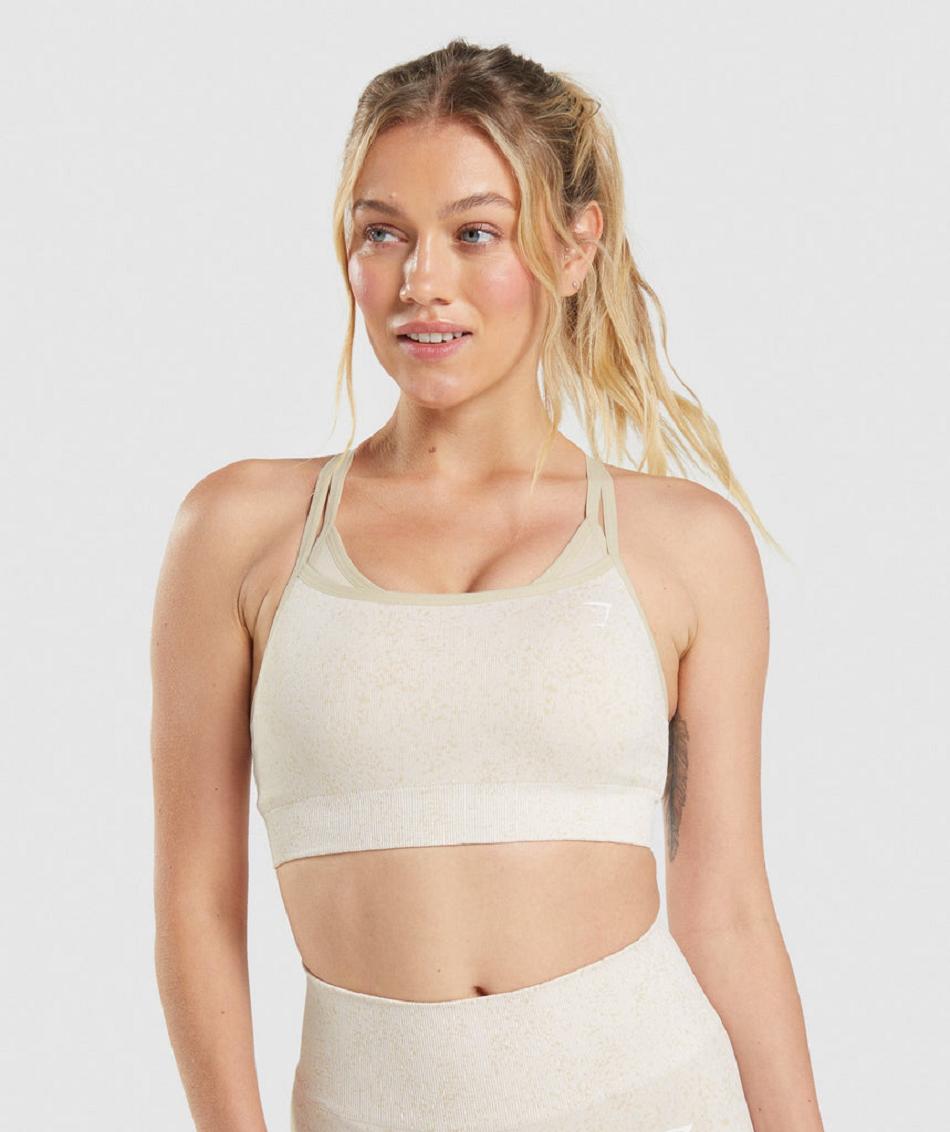 Sujetadores Deportivos Gymshark Adapt Fleck Seamless Mujer Blancos | MX_4134DFM