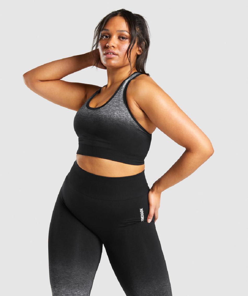 Sujetadores Deportivos Gymshark Adapt Ombre Seamless Mujer Negros Negros | MX_4056FDN