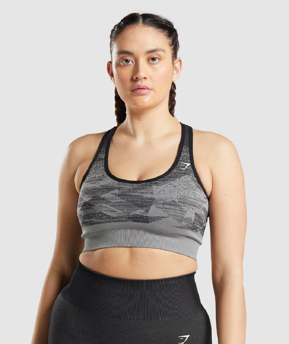 Sujetadores Deportivos Gymshark Adapt Ombre Seamless Mujer Negros | MX_4081SGL