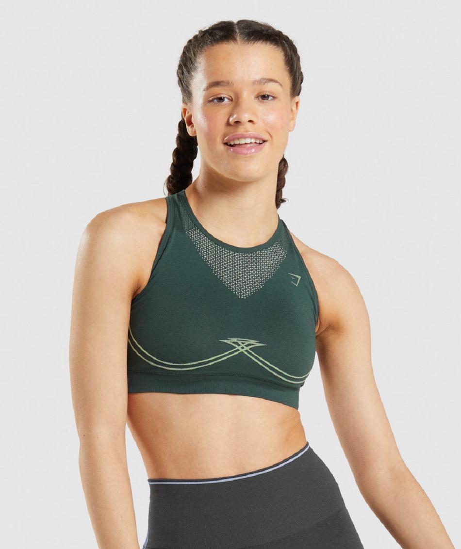 Sujetadores Deportivos Gymshark Apex Seamless Mujer Obsidian Verdes Verdes | MX_4059JPQ