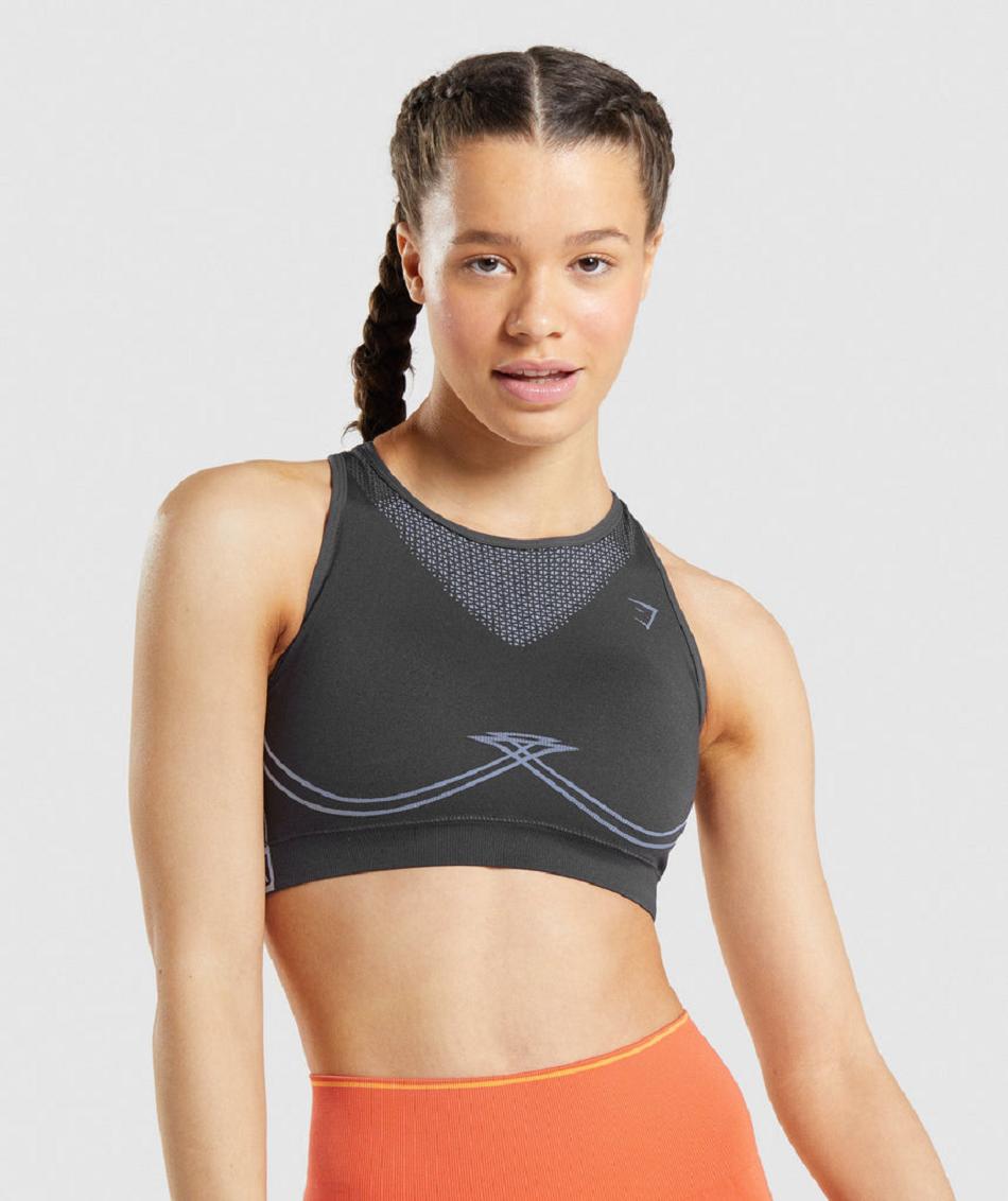 Sujetadores Deportivos Gymshark Apex Seamless Mujer Negros Grises Lavanda Azules | MX_4068MQZ