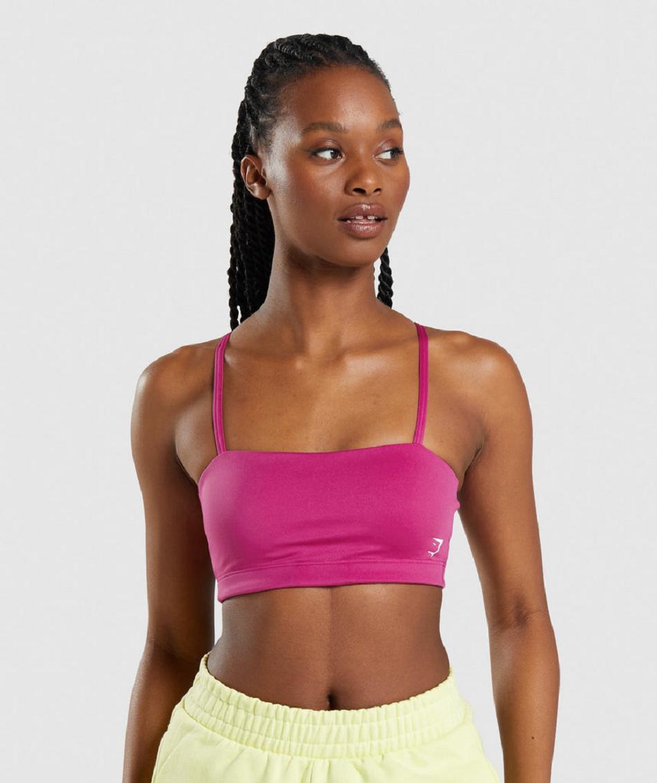 Sujetadores Deportivos Gymshark Bandeau Mujer Rosas | MX_4078PJJ