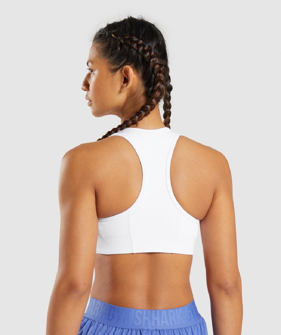 Sujetadores Deportivos Gymshark Essential Racer Back Mujer Blancos | MX_4152DFM