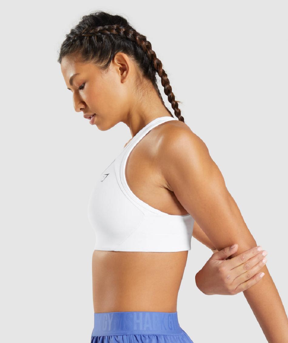 Sujetadores Deportivos Gymshark Essential Racer Back Mujer Blancos | MX_4152DFM