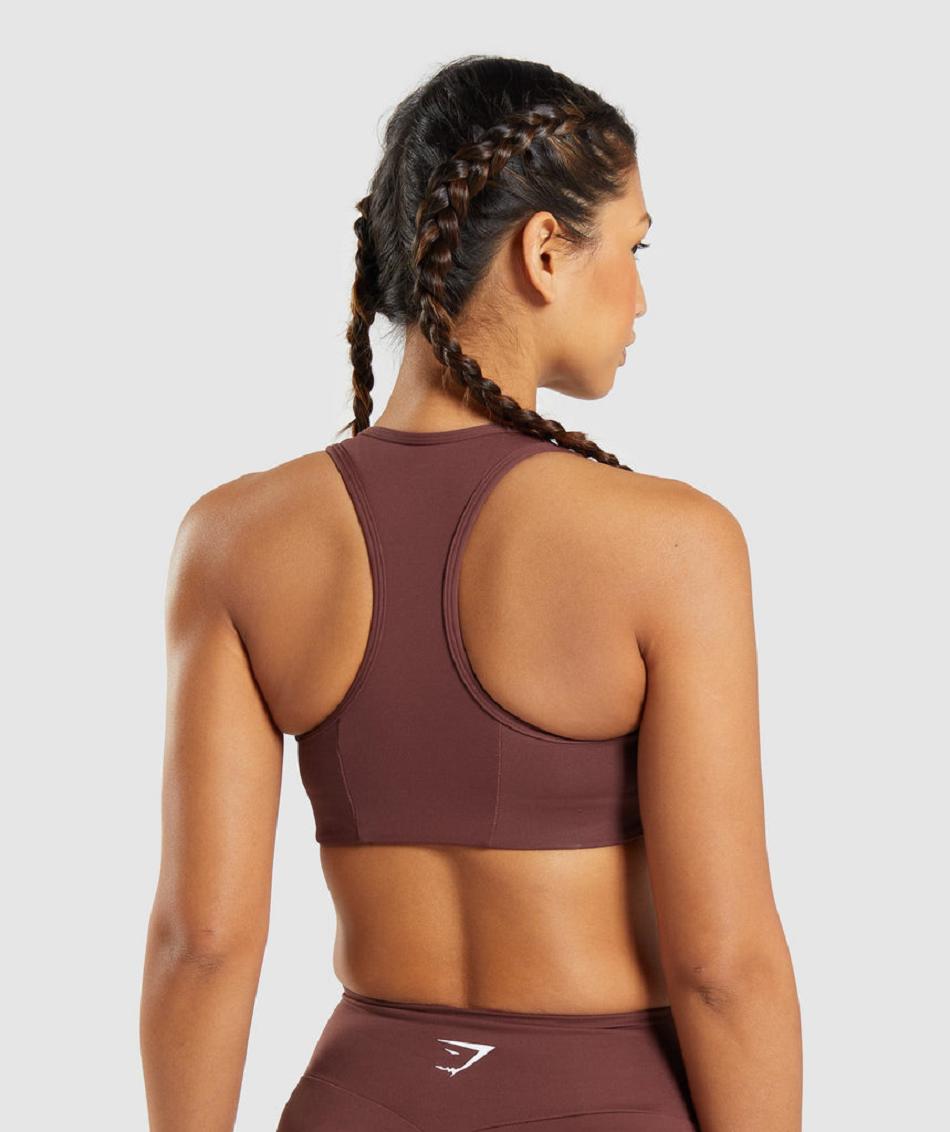 Sujetadores Deportivos Gymshark Essential Racer Back Mujer Rosas Marrom | MX_4177TCE