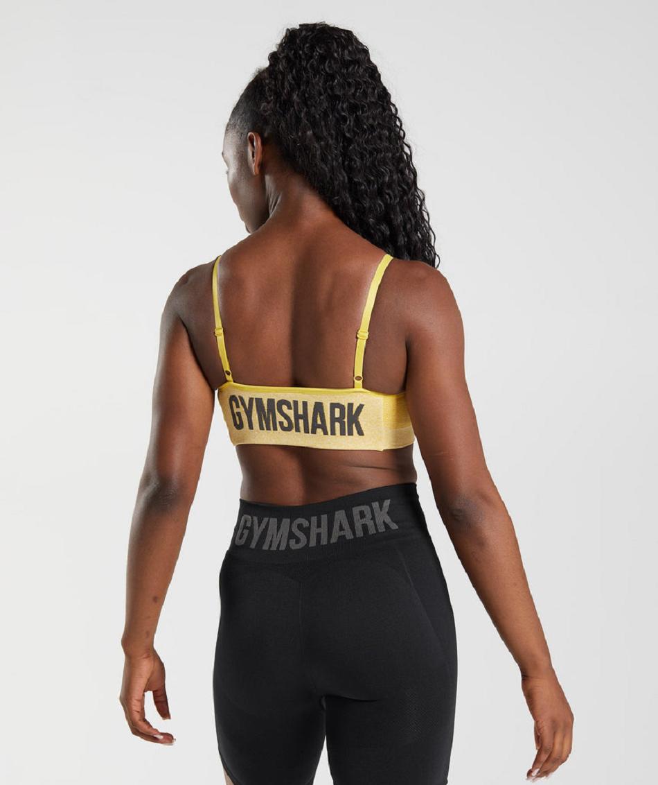 Sujetadores Deportivos Gymshark Flex Tiras Mujer Amarillos Blancos | MX_4125TCE