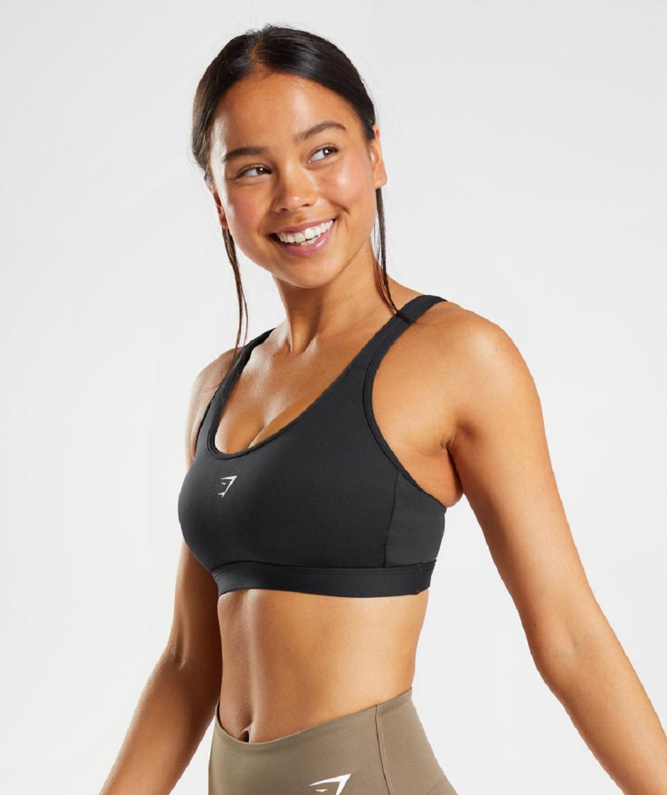 Sujetadores Deportivos Gymshark Fraction Mujer Negros Blancos | MX_4149WNB