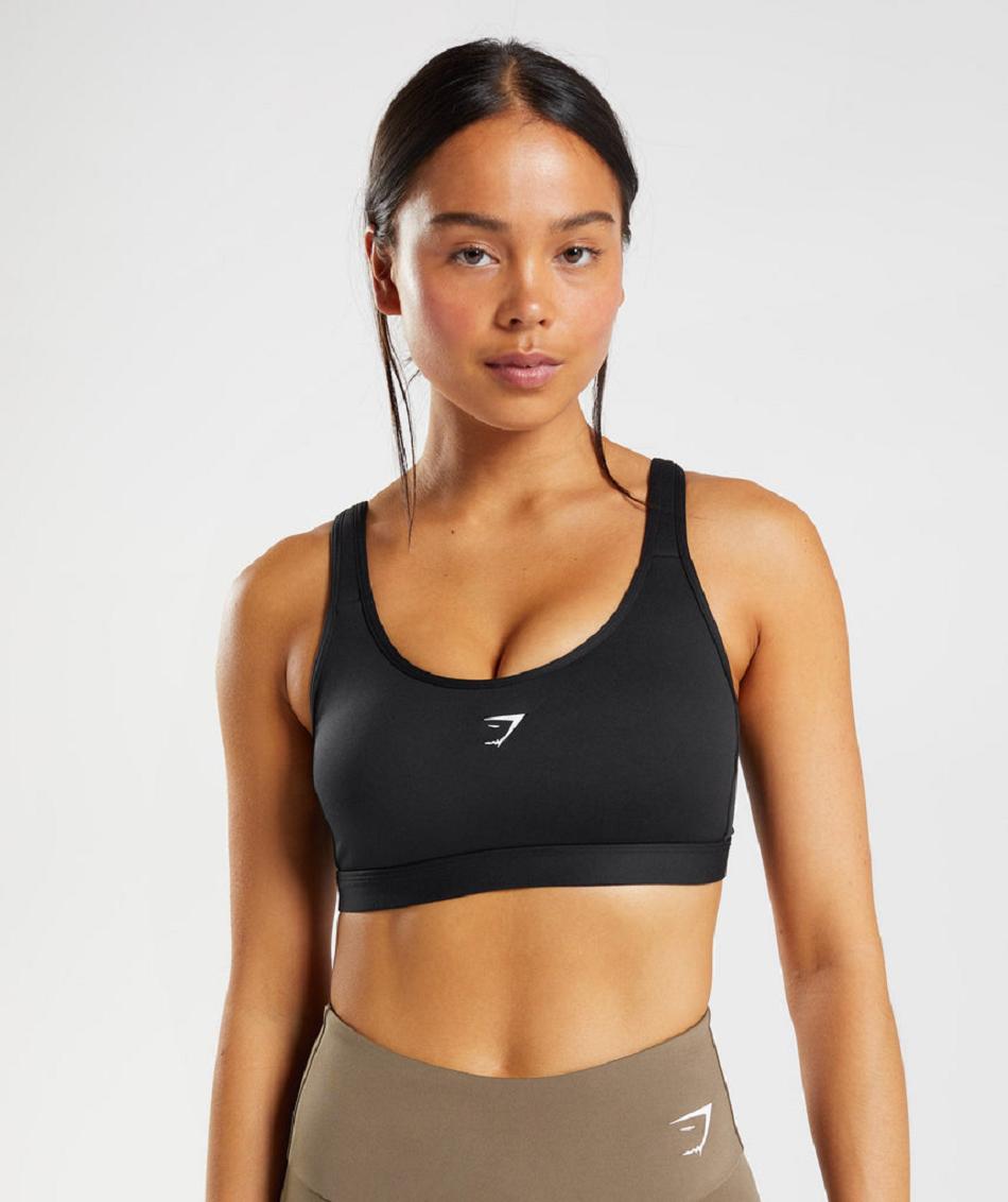 Sujetadores Deportivos Gymshark Fraction Mujer Negros Blancos | MX_4149WNB