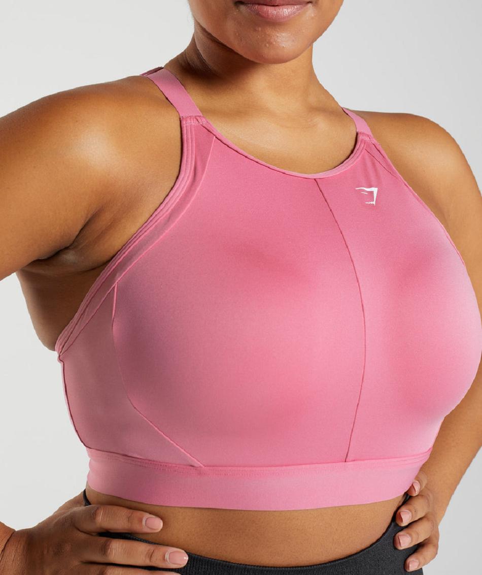 Sujetadores Deportivos Gymshark High Neck High Support Mujer Rosas | MX_4205FDN