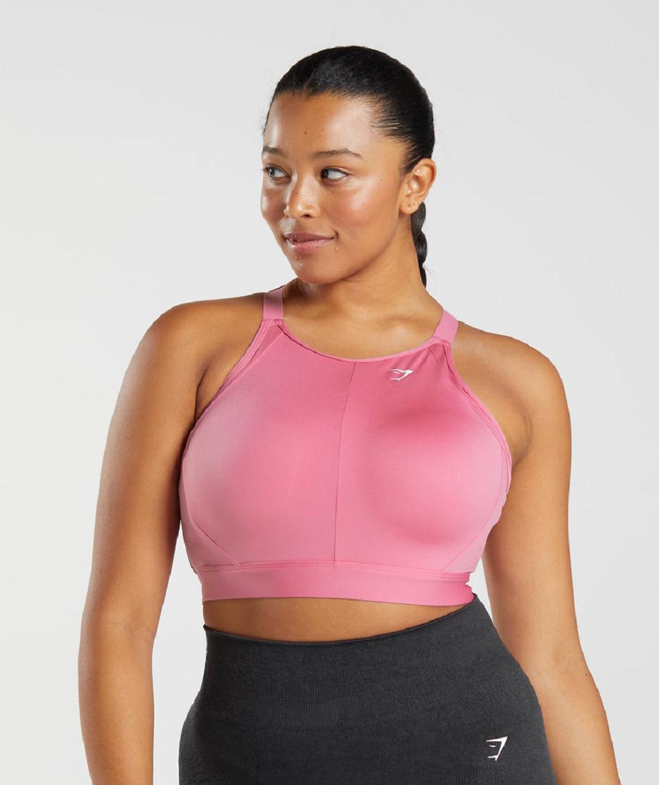 Sujetadores Deportivos Gymshark High Neck High Support Mujer Rosas | MX_4205FDN