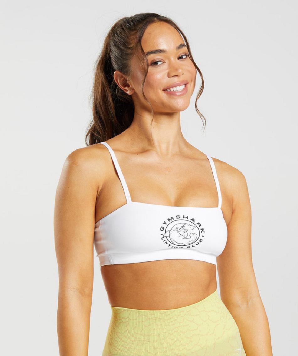 Sujetadores Deportivos Gymshark Legacy Bra Mujer Blancos | MX_4220CTV