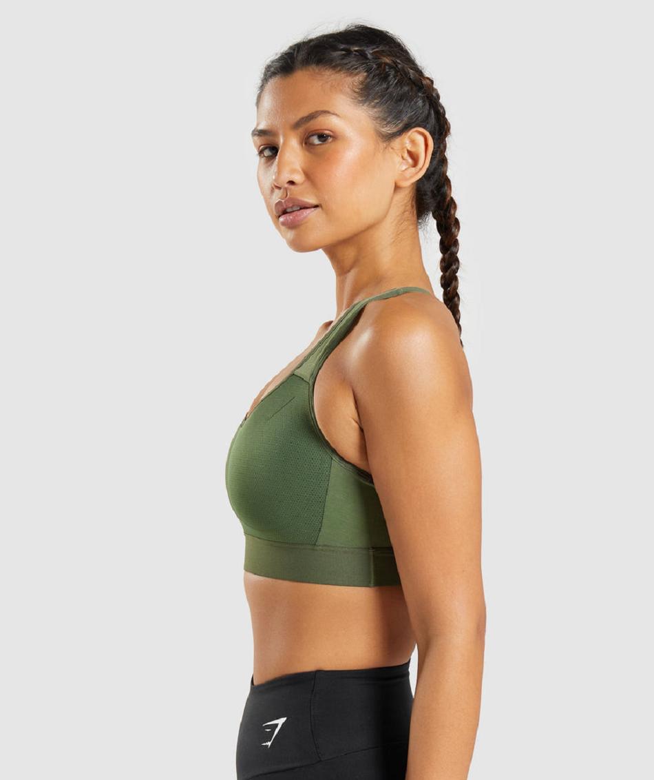 Sujetadores Deportivos Gymshark Ligeros High Support Mujer Verde Oliva | MX_4155HAP