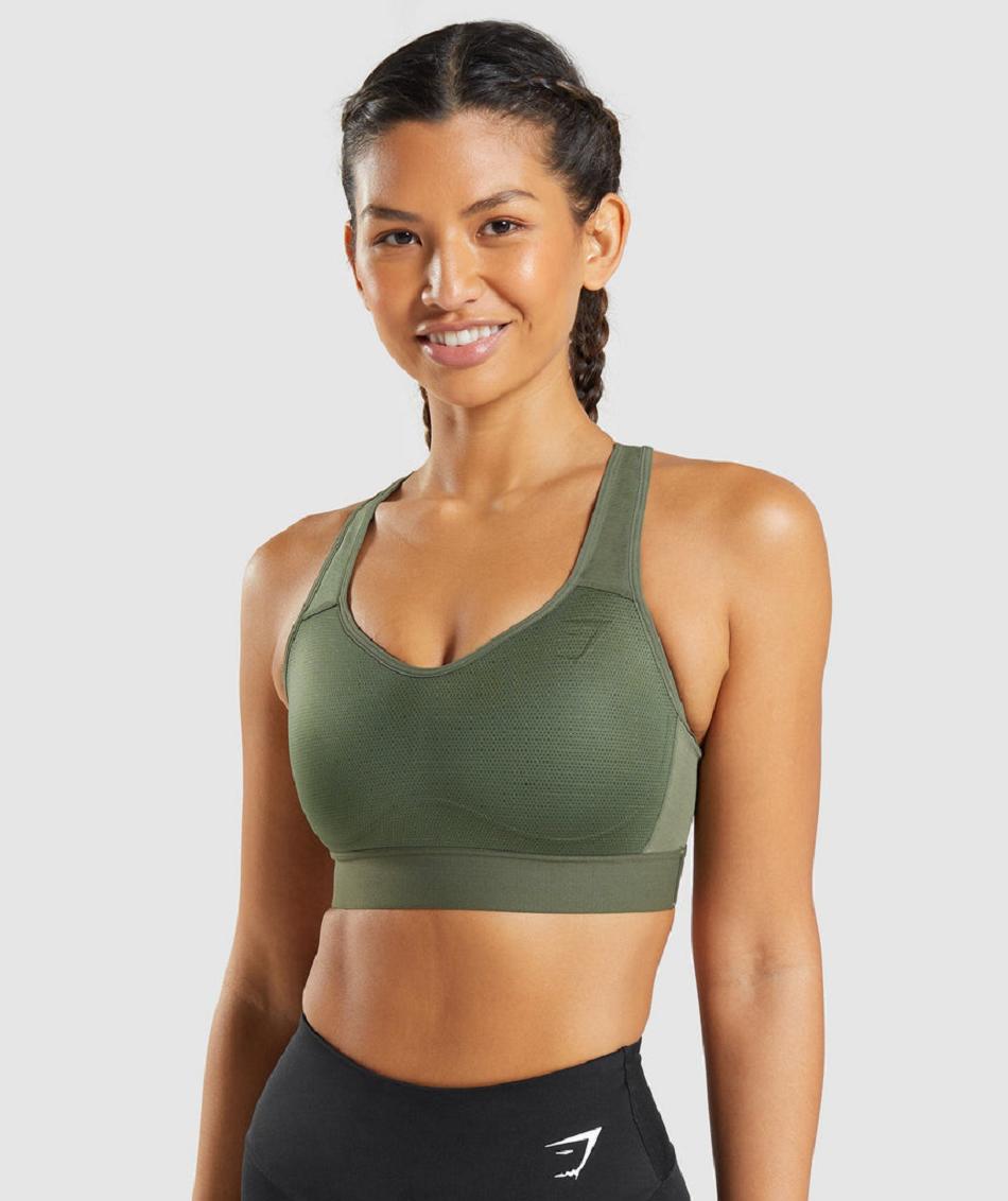 Sujetadores Deportivos Gymshark Ligeros High Support Mujer Verde Oliva | MX_4155HAP