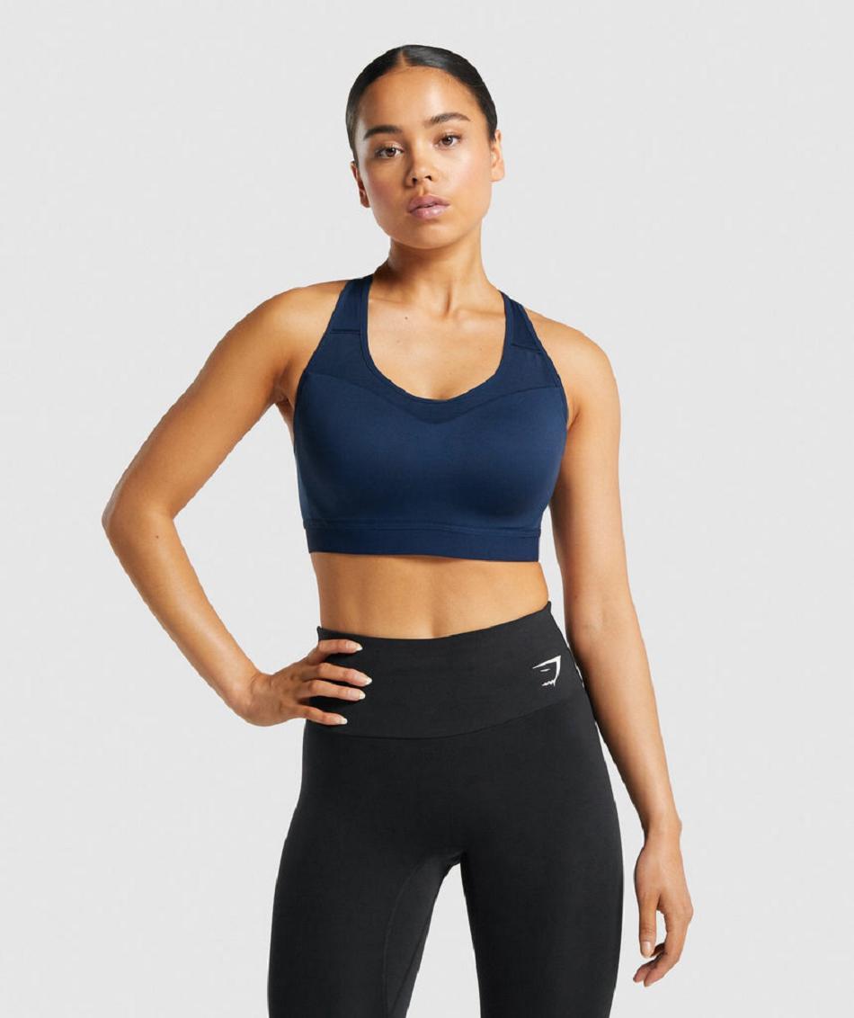 Sujetadores Deportivos Gymshark Open Back Mujer Azul Marino | MX_4074YXF