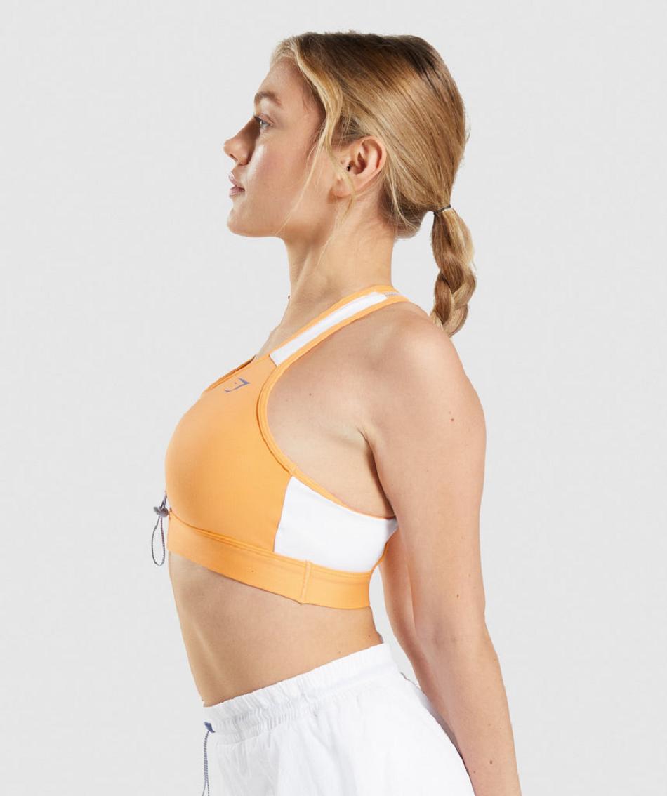 Sujetadores Deportivos Gymshark Pulse Mujer Albaricoque Naranjas Blancos | MX_4070WNB