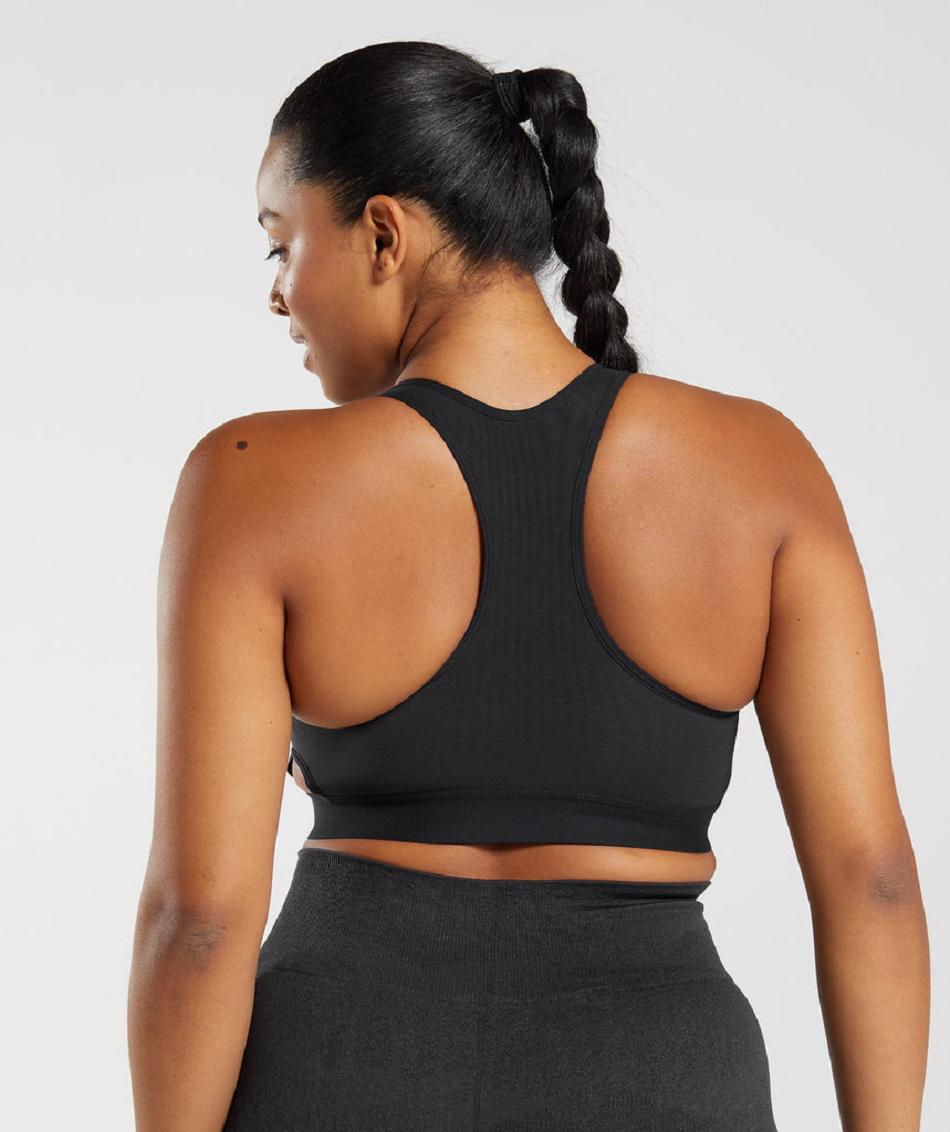 Sujetadores Deportivos Gymshark Racerback High Support Mujer Negros | MX_4200QMA